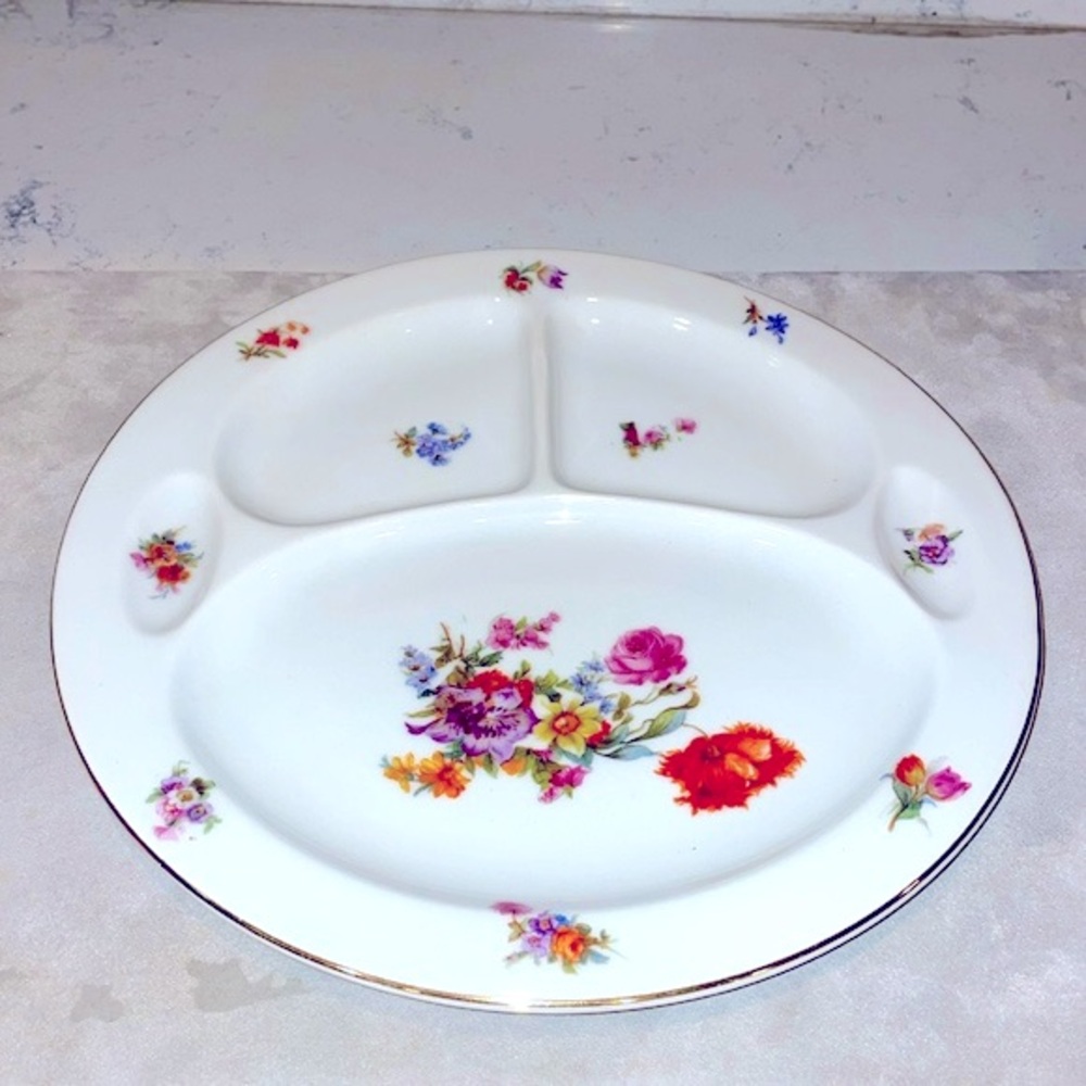 Dresden Fine China Vintage EPIAG Divided Serving Plate Made in Czechoslovakia